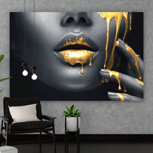 Lade das Bild in den Galerie-Viewer, Poster Goldene Lippen Querformat