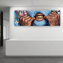 Lade das Bild in den Galerie-Viewer, Leinwandbild Mann mit Maske Why so Serious Panorama