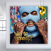 Lade das Bild in den Galerie-Viewer, Acrylglasbild Mann mit Maske Why so Serious Quadrat