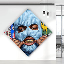 Lade das Bild in den Galerie-Viewer, Aluminiumbild Mann mit Maske Why so Serious Raute