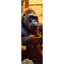 Lade das Bild in den Galerie-Viewer, Leinwandbild Gorilla mit Schmetterling Digital Art Panorama Hoch