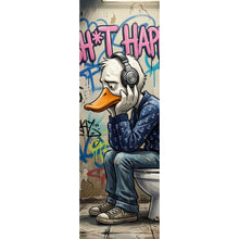 Lade das Bild in den Galerie-Viewer, Acrylglasbild Graffiti Ente auf der Toilette Panorama Hoch