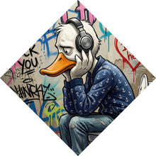 Lade das Bild in den Galerie-Viewer, Aluminiumbild Graffiti Ente auf der Toilette Raute