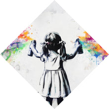 Lade das Bild in den Galerie-Viewer, Poster Graffiti Mädchen sprüht Herzformen an die Wand Raute