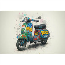 Lade das Bild in den Galerie-Viewer, Acrylglasbild Graffiti Motorroller mit Berliner Schriftzug Querformat
