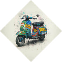 Lade das Bild in den Galerie-Viewer, Poster Graffiti Motorroller mit Berliner Schriftzug Raute