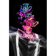 Lade das Bild in den Galerie-Viewer, Poster Graffitikunst Love and Money Hochformat