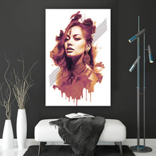 Lade das Bild in den Galerie-Viewer, Acrylglasbild Grafisches Portrait einer Frau Hochformat