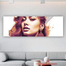 Lade das Bild in den Galerie-Viewer, Spannrahmenbild Grafisches Portrait einer Frau Panorama
