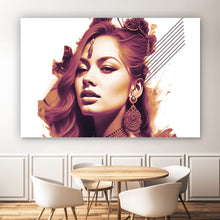 Lade das Bild in den Galerie-Viewer, Poster Grafisches Portrait einer Frau Querformat