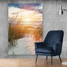 Lade das Bild in den Galerie-Viewer, Spannrahmenbild Dünen bei Sonnenaufgang Hochformat