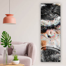 Lade das Bild in den Galerie-Viewer, Poster Grimmiges Affen Portrait Pixel Stil Panorama Hoch