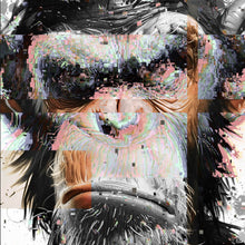 Lade das Bild in den Galerie-Viewer, Poster Grimmiges Affen Portrait Pixel Stil Quadrat
