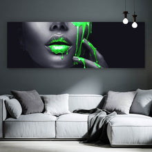 Lade das Bild in den Galerie-Viewer, Acrylglasbild Grüne Lippen Panorama