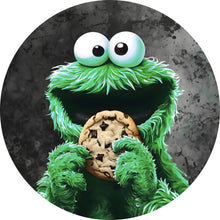 Lade das Bild in den Galerie-Viewer, Aluminiumbild Grünes Keksmonster Kreis
