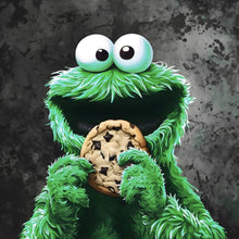 Lade das Bild in den Galerie-Viewer, Aluminiumbild Grünes Keksmonster Quadrat