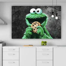 Lade das Bild in den Galerie-Viewer, Aluminiumbild Grünes Keksmonster Querformat