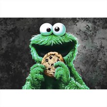 Lade das Bild in den Galerie-Viewer, Aluminiumbild Grünes Keksmonster Querformat
