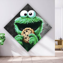 Lade das Bild in den Galerie-Viewer, Acrylglasbild Grünes Keksmonster Raute