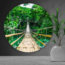 Lade das Bild in den Galerie-Viewer, Aluminiumbild Hängebrücke im Dschungel Kreis