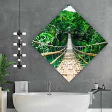 Lade das Bild in den Galerie-Viewer, Spannrahmenbild Hängebrücke im Dschungel Raute