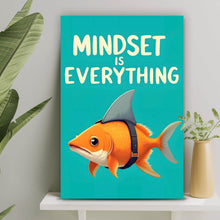 Lade das Bild in den Galerie-Viewer, Aluminiumbild Haifisch Mindset is Everything Hochformat