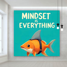 Lade das Bild in den Galerie-Viewer, Leinwandbild Haifisch Mindset is Everything Quadrat