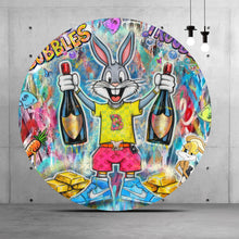 Lade das Bild in den Galerie-Viewer, Aluminiumbild Hase in Feierlaune Kreis