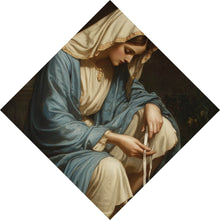 Lade das Bild in den Galerie-Viewer, Aluminiumbild Heilige Frau mit Sneaker umgeben von Rosenblüten Raute