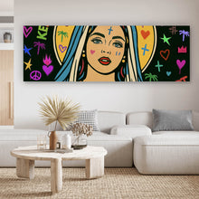 Lade das Bild in den Galerie-Viewer, Acrylglasbild Heilige Maria als buntes Pop Art Panorama