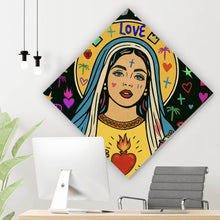 Lade das Bild in den Galerie-Viewer, Spannrahmenbild Heilige Maria als buntes Pop Art Raute