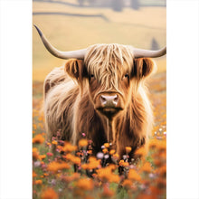 Lade das Bild in den Galerie-Viewer, Poster Highland Rind auf der Weide Hochformat