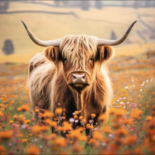 Lade das Bild in den Galerie-Viewer, Poster Highland Rind auf der Weide Quadrat