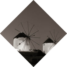 Lade das Bild in den Galerie-Viewer, Acrylglasbild Historische Windmühlen bei Dämmerung Raute