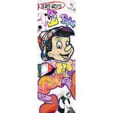 Lade das Bild in den Galerie-Viewer, Leinwandbild Holzfigur Collage Pop Art Stil Panorama Hoch