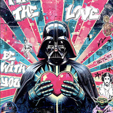 Lade das Bild in den Galerie-Viewer, Poster Ikonische Filmfigur Vader mit Herz Pop Art Quadrat