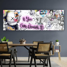 Lade das Bild in den Galerie-Viewer, Leinwandbild Illustration mit Sprüchen im Comicstil Panorama