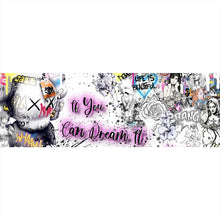 Lade das Bild in den Galerie-Viewer, Leinwandbild Illustration mit Sprüchen im Comicstil Panorama
