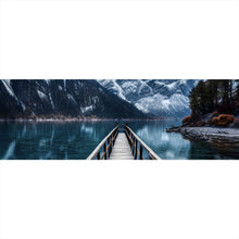 Lade das Bild in den Galerie-Viewer, Leinwandbild Imposante Berglandschaft am See Panorama