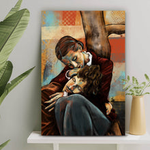 Lade das Bild in den Galerie-Viewer, Acrylglasbild Innige Umarmung eines Paares Hochformat