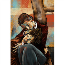 Lade das Bild in den Galerie-Viewer, Acrylglasbild Innige Umarmung eines Paares Hochformat