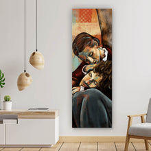 Lade das Bild in den Galerie-Viewer, Poster Innige Umarmung eines Paares Panorama Hoch