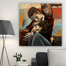 Lade das Bild in den Galerie-Viewer, Leinwandbild Innige Umarmung eines Paares Quadrat