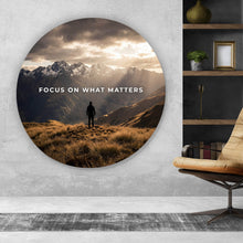 Lade das Bild in den Galerie-Viewer, Aluminiumbild Inspirierende Berglandschaft Kreis