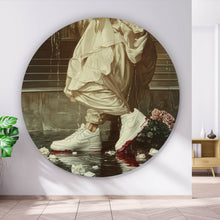 Lade das Bild in den Galerie-Viewer, Aluminiumbild Jesus läuft mit Sneakern über Wasser Kreis