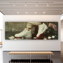 Lade das Bild in den Galerie-Viewer, Spannrahmenbild Jesus läuft mit Sneakern über Wasser Panorama