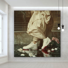 Lade das Bild in den Galerie-Viewer, Aluminiumbild Jesus läuft mit Sneakern über Wasser Quadrat