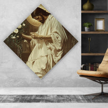 Lade das Bild in den Galerie-Viewer, Aluminiumbild Jesus läuft mit Sneakern über Wasser Raute