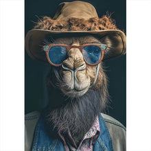 Lade das Bild in den Galerie-Viewer, Poster Kamel mit Hut und Sonnenbrille Hochformat
