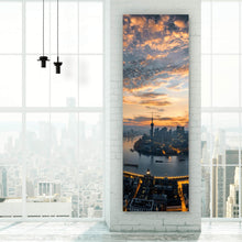 Lade das Bild in den Galerie-Viewer, Acrylglasbild Kanal durch Stadtlandschaft bei Nacht Panorama Hoch